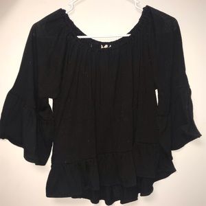 Black off the shoulder top